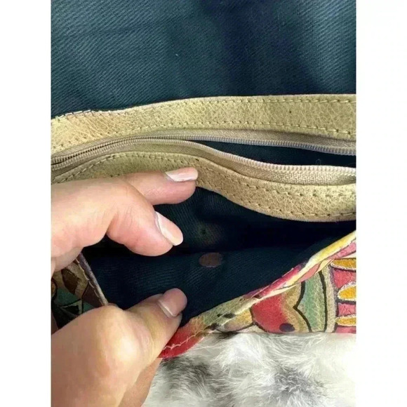 1980’s Emily Ann of‎ Boca Raton Leather clutch  bi fold wallet ethnic geometric - Picture 9 of 9